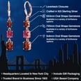 thumbnail image 2 of Gem Stone King 18K Rose Gold Plated Silver Red Garnet 3 Stone Dangle Earrings for Women (5.84 Cttw, Gemstone January Birthstone, Oval 8X6MM, 7X5MM and 6X4MM), 2 of 6