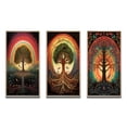 thumbnail image 2 of Designart "Rainbow Tree of Life Retro Illustration" Landscape Trees Framed Wall Art Set Of 3 - Green Trees Frame Canvas Set For Living Room Decor, 2 of 6