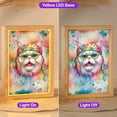 thumbnail image 2 of Hippie Persian Portrait Watercolor Tie-Dye Vintage Styles Acrylic Plaque with Wood Photo Frame Box Cat Lover Kitten Owner Gifts Light Box - 00014, 2 of 5