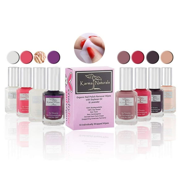 Amazing Nail Polish Dream Nails - Natural Nail Polish Base Coat Set – Natural Nail Polish Remover Wipes - NonToxic Nail Art | Vegan and Cruelty-Free Nail Paint (Pack of 9)