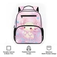 thumbnail image 6 of Jeiento Axolotl Preschool Backpack for Toddler Girls, 13.5 Inch Lightweight Kids Bag, 2 Front Zipper + 2 Mesh Side Pockets for Water Bottle & Toys, 6 of 7