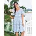 thumbnail image 2 of Ekouaer Nightgowns for Women House Dress with Pockets Button Down Sleepshirt Short Sleeve Nightshirt Housecoat, 2 of 6