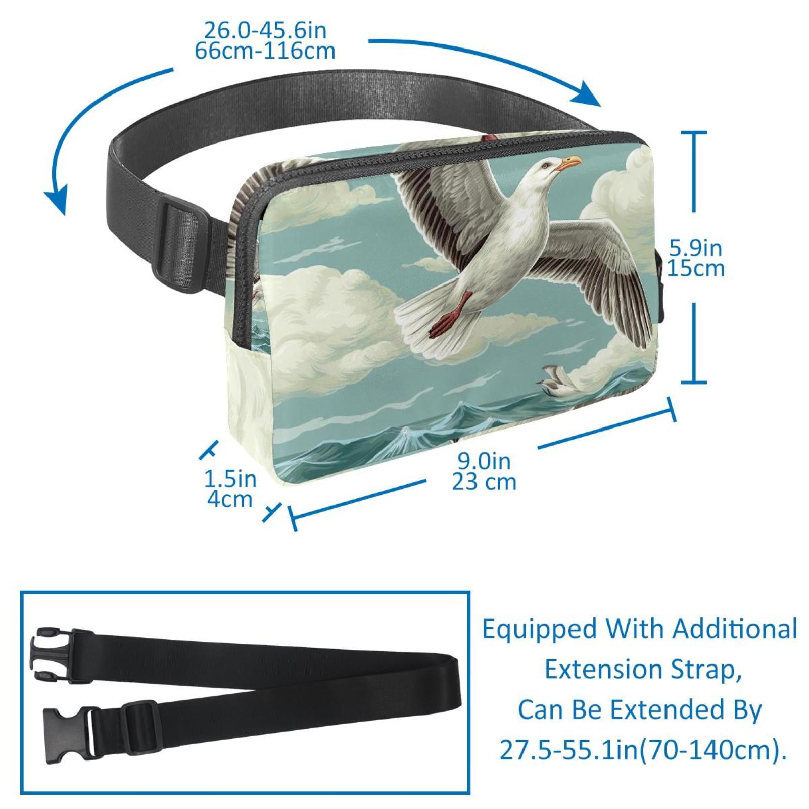 Seagull Cross Body Bag Waist Packs Fanny Pack Lightweight Adjustable Extension Strap Unisex