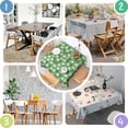 thumbnail image 4 of Green Ghost Bat Pattern Square Tablecloth,Waterproof Square Table Cover,Wipeable Spillproof Washable Table Cover for Home Kitchen Party Decor 60"x60"(152x152cm), 4 of 6