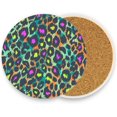 thumbnail image 5 of Coasters for Drinks Set of 2 Pieces Absorbent Ceramic Coasters with Cork Base, Leopard Print Background Coffee Coaster Great Gift for Table, Kitchen, Home Decor Cup Coasters, 5 of 5