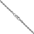 thumbnail image 2 of Sterling Silver 2.2mm Rope Chain Necklace for Men and Women Medium Thick Diamond cut Nickel Free Italy 22 inch, 2 of 3
