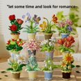 thumbnail image 2 of Assembly Toy Block Rose Flower Succulent Pot Plant Compatible with Lego Eternal Sunflower Gift for Girls, 2 of 5