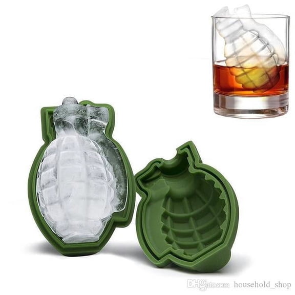 3D Grenade-Shaped Ice Cube Mold Creative Ice Maker Party Drinks 6 pack Silicone Trays