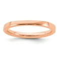 thumbnail image 1 of Sterling Silver Stackable Expressions Rose Gold Plated Polished Flat Ring Size 10, 1 of 5