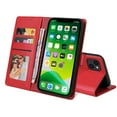 thumbnail image 3 of Feishell Case for Apple iPhone 13 6.1 inch,Premium PU Leather Magnetic Clasp Folio Flip Kickstand Shockproof Wallet ID Credit Card Slots Cash Pocket Phone Case,Red, 3 of 12