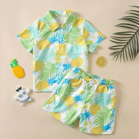 

Toddler Kids Boys Summer Beach Tops Short Pants Summer Casual Outfits Set Clothes 2-6Y