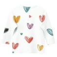 thumbnail image 4 of CLOISE Toddler White Tshirt Boy Girls 3/4 Sleeve Crew Neck Tops Heart Casual Fashion Fall Winter Clothes Multicolor 3-12T, 4 of 4