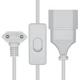 thumbnail image 6 of 2-Pin EU Power Extension Cable Cord with Switch, Toptekis European EU 2-Prong Power Cord Cable VDE Bend Angle 90 Degree Male to Female Power Extension Cord Cable (Elbow, White, 1ft/0.3m), 6 of 9