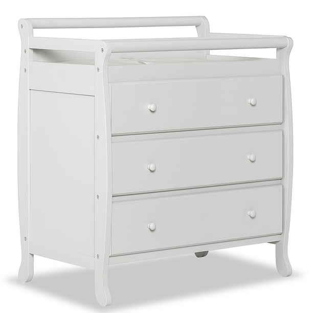 Dream On Me Liberty 3 Drawer Changing Table With Pad Mystic Grey