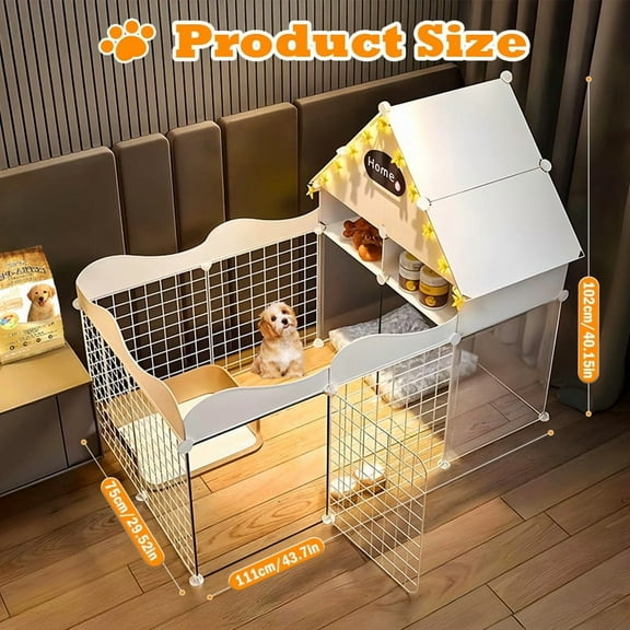 Household Pet Dog Dog Playpen House Kennel Indoor Small Dog Teddy Fence Isolation Door with Toilet Area Dog Crate Dog Villa