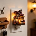thumbnail image 5 of Day of the Dead Skull Plug In Night Light, Acrylic Sugar Skull Wall Lamp with Warm Glow, Halloween Decor for Bedroom Hallway Entryway Home, 5 of 6