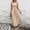 Khaki, variant on Elegant Women Dresses for Wedding Guest Formal Sleeveless Long Pink A Line Dress Summer Party Crew Neck Slim Fit with Tie Belt Dresses