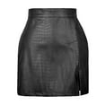 thumbnail image 6 of Sngxgn Women's Ribbed Bodycon Skirt Elastic High Waist Pencil Short Mini Skirt(Black,XL), 6 of 6