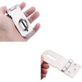 thumbnail image 3 of Cerrojo de candado de acero inoxidable, cerrojo resistente y clip con tornillos, pestillo de puerta, cerradura de puerta, cobertizo, candado para puerta, ventana, gabinete, jaula para mascotas (pequeño) JM, 3 of 5