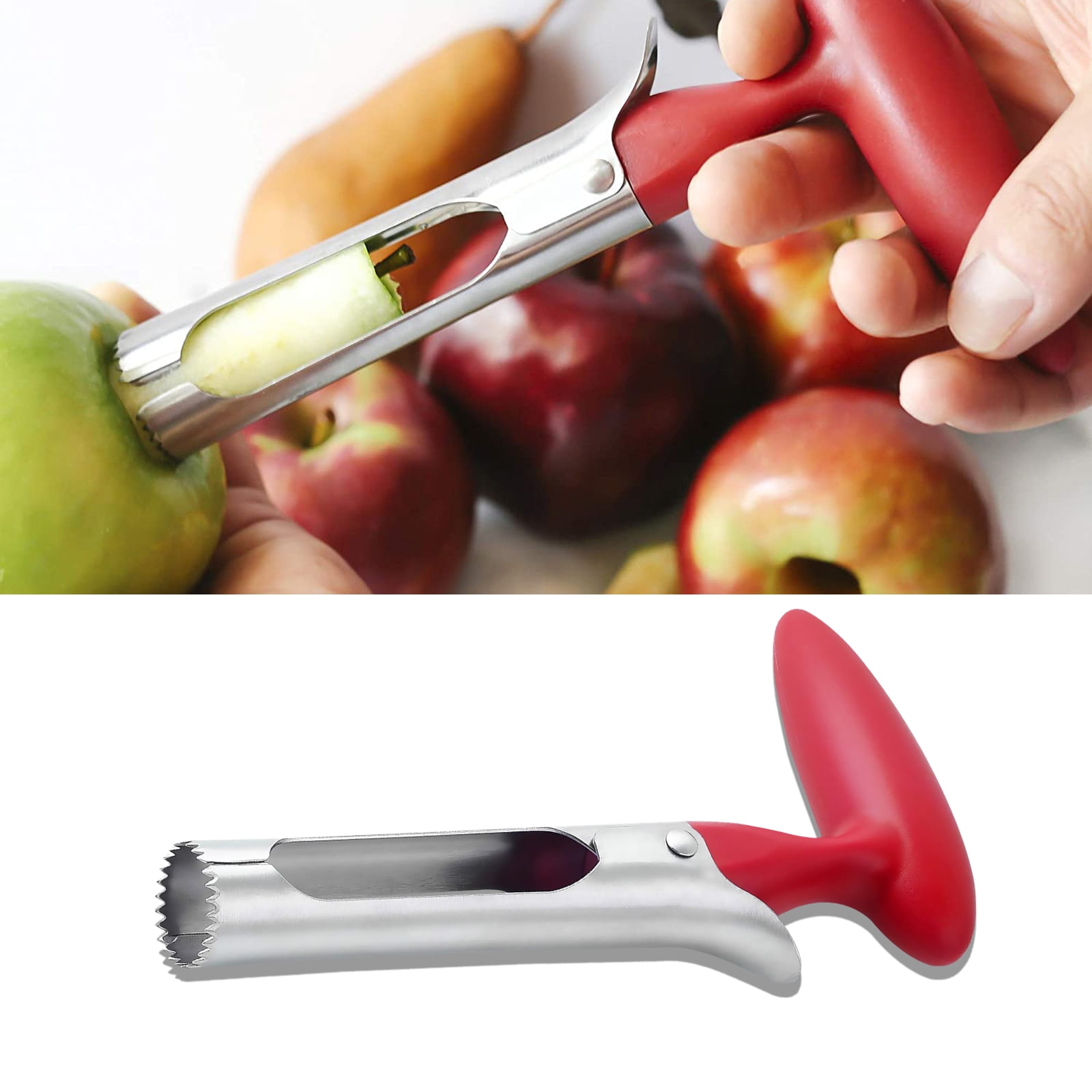 Core Remover with Red Grip for Apples & Pears, Premium Apple Corer
