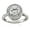 White, variant on Ladies 18kt pave double halo engagement ring with 1 ctw G-VS2 diamonds and 1 ct natural round white sapphire center