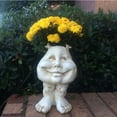thumbnail image 3 of Homestyles Antique White Sister Suzy Q the Muggly Face Humorous Statue Planter Pot, 3 of 6