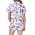 thumbnail image 4 of Jamsmile Toddler Girls Outfits Sets Summer Silk Satin Short Sleeve Butterfly Print Shirts With Shorts Kids Girls Sleepwear Suits, 4 of 5