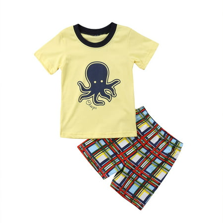 Kids Baby Boy Toddler Dinosaur Clothes Outfits Set Short Sleeve T-Shirt Top + Pants Shorts