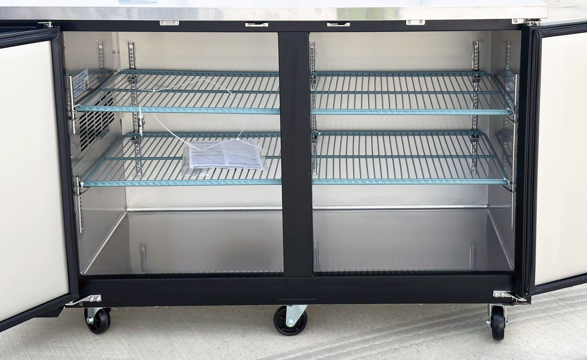60" Commercial Back Bar Cooler, 16 Cu.Ft Solid Door Beverage Refrigerator with LED Lighting & Energy-Efficient R290 System