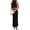 Black, variant on Women's 2 Piece Satin Outfits Summer Sleeveless Mock Neck Crop Tops and Long Skirt Dress Sets
