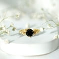 thumbnail image 3 of Rosec Jewels Nature Inspired Flower Ring - Real Black Spinel Solitaire Ring with Diamond - 7 mm, 10K Yellow Gold, US 12.50, 3 of 8