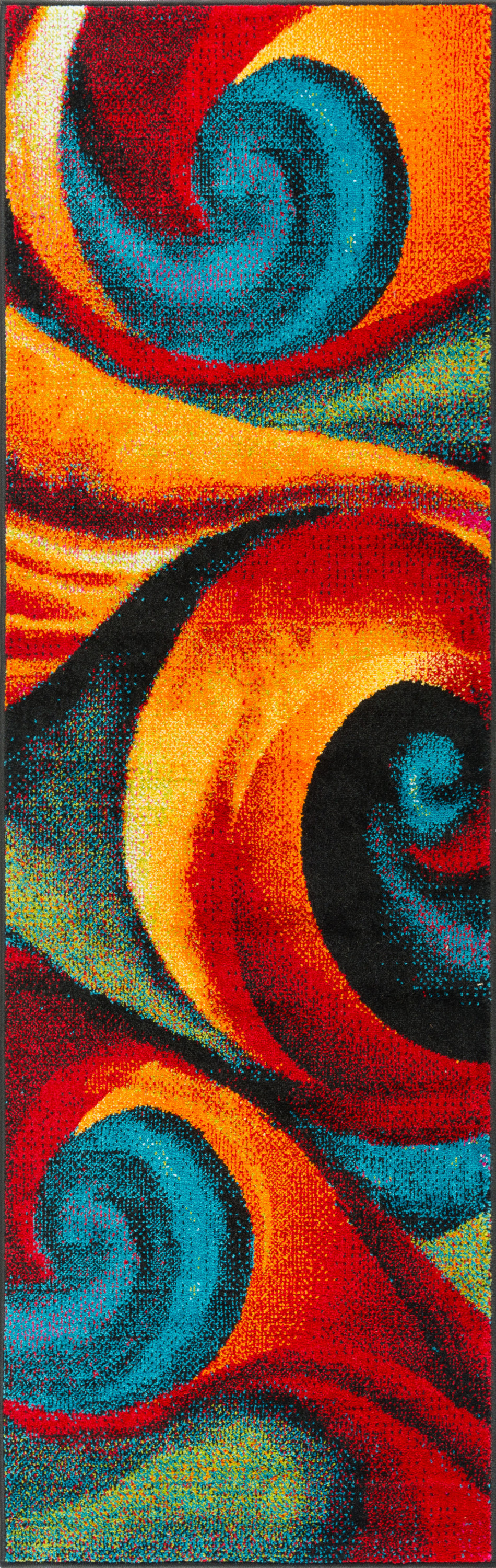Symphony Contemporary 2.7' x 7' Multi-Color Polypropylene Indoor Area Rug