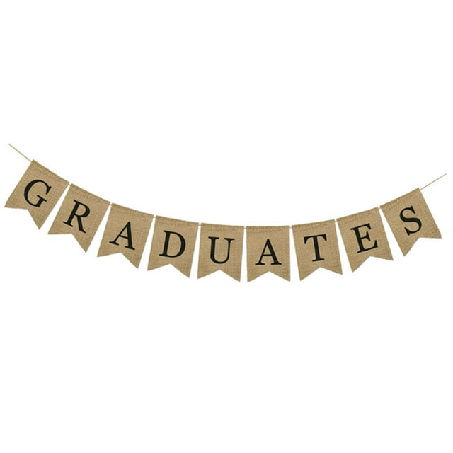 Pancarta de Graduación Bandera de Letras de Banderines de Arpillera Decoraciones para de Graduación UNA Macarena banner de felicitaciones