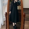 thumbnail image 4 of Dress with long sleeves, Polyester, Black, 3XL, 4 of 6