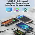 thumbnail image 5 of 10 IN1 USB Hub, 3.9ft Long Cable Multiport Adapter Extender with RGB Light for Laptop, Desktop, PC, 5 of 10