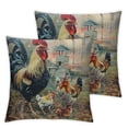 thumbnail image 2 of Acheng  Throw Pillow Cover Case Cock Hen and Chicks Watercolor Art Chicken Family Paintings Cushion Covers for Couch/Sofa/Kitchen/CarBedroom Livingroom  2 pcs Pillowcase White, 2 of 6