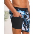 thumbnail image 7 of DARING DIVA Men's Swimming Elastic Liner Drawstring Beach Shorts with Pocket 36 Blue White, 7 of 7