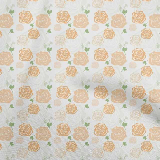 oneOone Silk Tabby Orange Fabric Floral Sewing Craft Projects Fabric Prints By Yard 42 Inch Wide