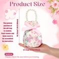 thumbnail image 3 of 7 Pcs Pearl Handle Floral Gift Bags Set, Small Canvas Drawstring Favor Bags with Satin Bow, Party Gift Bags for Weddings, Bridal Celebrations, Birthdays, Candy, Jewelry, Thank You Gifts, 3 of 4