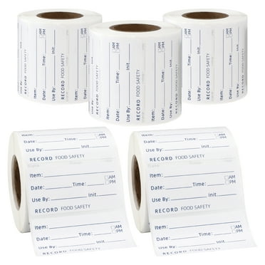 sixwipe 5 Rolls 2500 Pcs Removable Food Stickers, 2 x 1 Inch Food Freezer Lables Reminder Food Storage Labels Prep Canning Labels for Jars, Pantry and Meal Containers