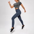 thumbnail image 5 of Women's Seamless Fitness Leggings, High Waist Tummy Control Yoga Pants for Butt Lifting, Naked Feel Workout Leggings for Gym and Casual Wear-Navy, 5 of 7