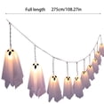 thumbnail image 3 of Halloween LED Ghost String Lights, 9FT Spooky Ghost Pendant Fairy Lights for Indoor Outdoor Yard, Porch, Fireplace and Party Decor (A), 3 of 8