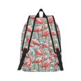 thumbnail image 2 of Naloa Pink Flamingo Canvas Backpack for Men Women Rucksack Casual Travel Daypack College Tote Satchel Bookbag for Teens-Medium, 2 of 7