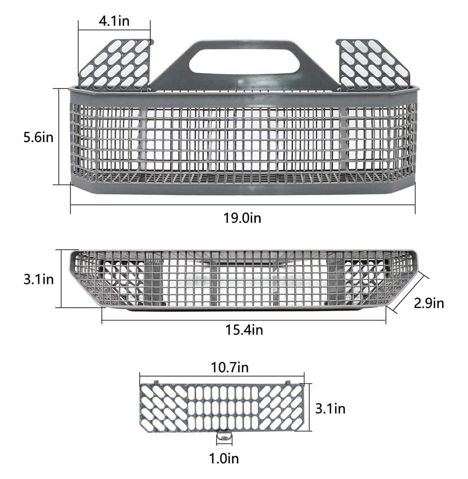 Replacement WD28X10128 Silverware and Utensil Basket for Dishwasher AP3772889 1088673 AH959351 EA959351 PS959351 WD28X10127 WD28X10132 B00MOCCSFW Fits PDW9280J00SS PDW8280J10SS PDW8280J01SS