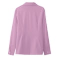 thumbnail image 4 of TGSLY Women's Collared Button Down Tops Slim Fit V Neck Long Sleeve Dress Shirts Lightweight Soft Solid Color Tunic Blouses XXXXL, 4 of 9