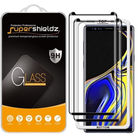 Supershieldz Designed for Samsung Galaxy Note 9 Tempered Glass Screen Protector with (Easy Installation Tray) Anti Scratch, Bubble Free (Black) (2 Pack)