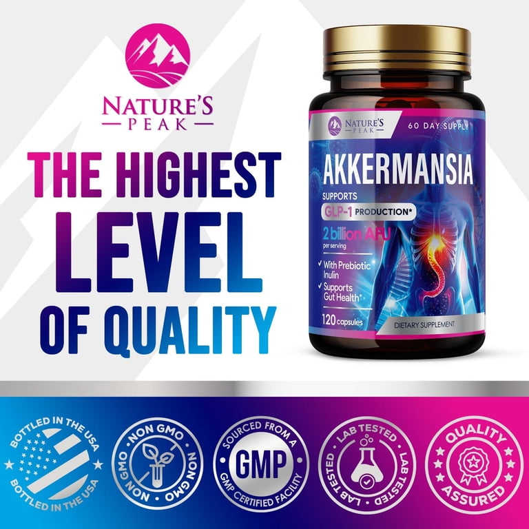 akkermansia glp-1 complex Akkermansia Gut Health Supplement - Premium Akkermansia Probiotic With  Prebiotic Fiber - Akkermansia Muciniphila 2 Billion AFU Per Serving