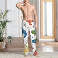 thumbnail image 5 of Uemuo Dinosaur Pattern Men's Wide Leg Palazzo Lounge Pants with Pockets Light Weight Loose Comfy Casual Pajama Pants-X-Large, 5 of 9