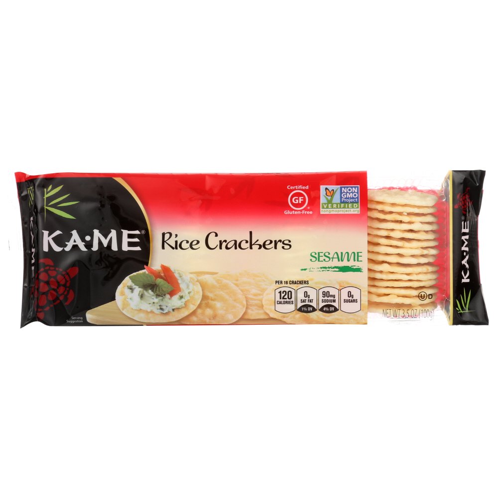 Ka'Me Rice Crackers Sesame, 3.5 Oz