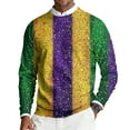thumbnail image 3 of Havenx Mardi Gras Sweatshirts for Men Crewneck Knitted Pullover Long Sleeve Funky Mardi Gras Printed Dress Pullover Sweaters Mask Print Holiday Party Thermal Carnival Casual Dress,Orange M, 3 of 6